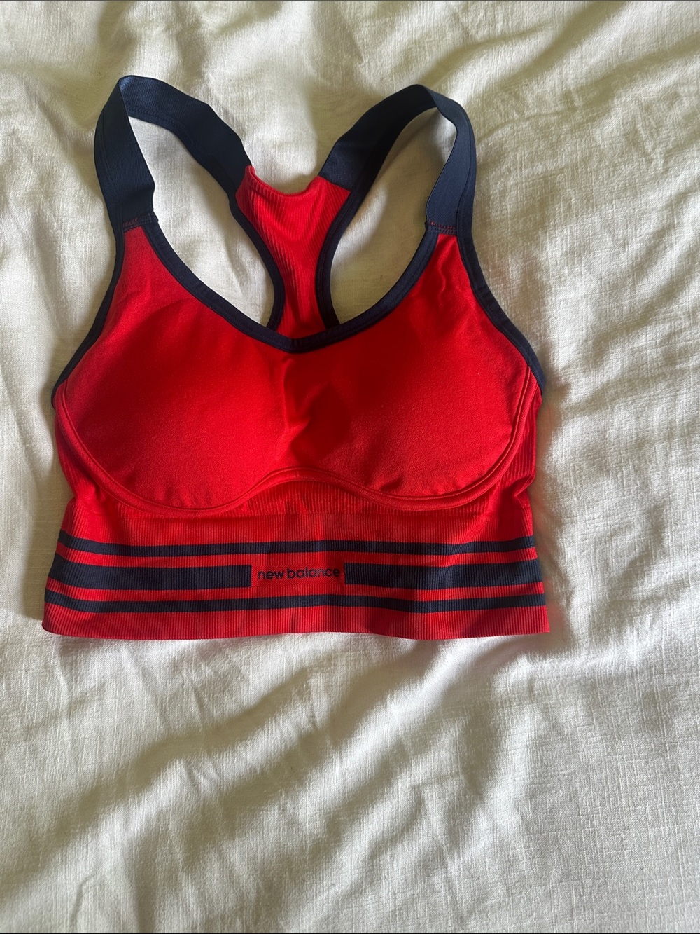 New Balance Red and Navy Seamless Racerback Sports Bra
